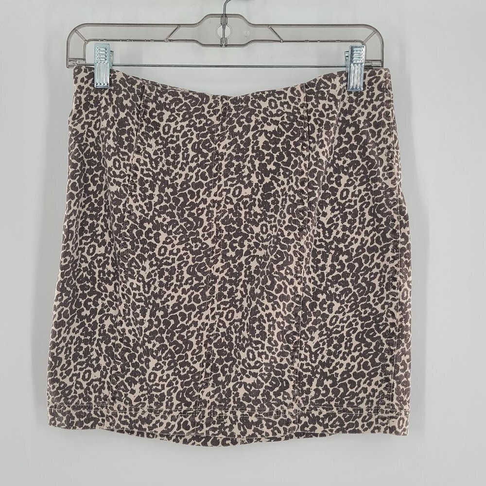 Free‎ People Brown Modern Femme Novelty Skirt Size 8  Denim fabric